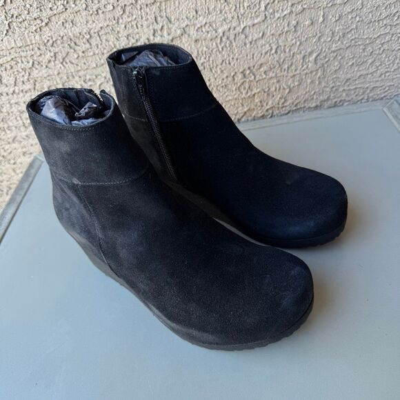 Birkenstock Papillio Ebba Wedge Boots Women’s 9US or 40EU Black Suede Leather - Picture 12 of 14